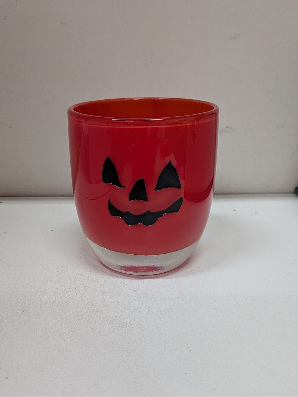 Red Glassybaby  Glass Votive Candle Holder
